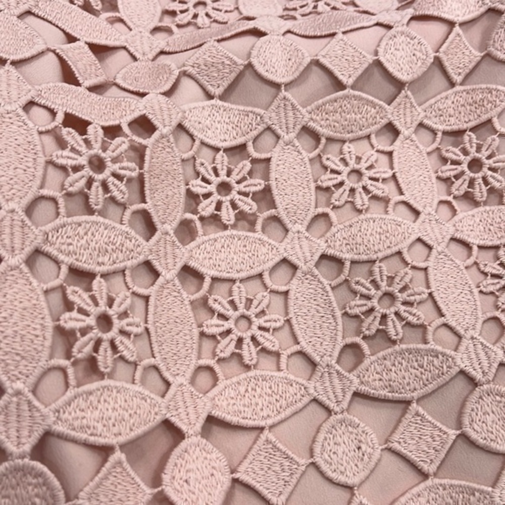 Sandro Manureva Blush Pink Crochet Lace Mini Dress Size 1 or Small - Picture 6 of 9